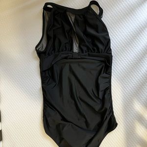 Black sheer maternity one piece
